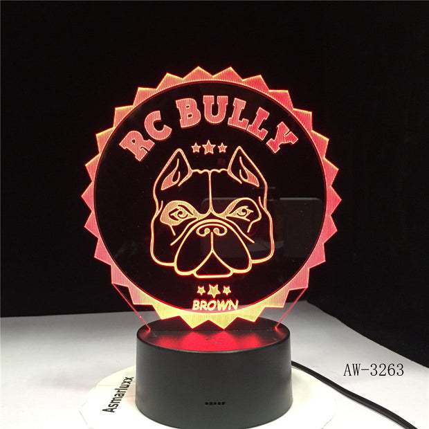3D Pug French Bulldog LED Night Light Pet Puppy Dog Lighting Home Decor Color Changing Table Lamp Dropshipping AW-3263