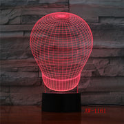 3D 7 Colors Abstract Ball Stereo Vision Acrylic USB Night light Kid's Room Bedside Desk Touch LED Lamp Dropshipping AW-1161