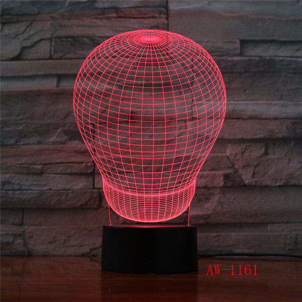 3D 7 Colors Abstract Ball Stereo Vision Acrylic USB Night light Kid's Room Bedside Desk Touch LED Lamp Dropshipping AW-1161