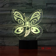 Baby Children Toys Lovely Butterfly 3D Illusion LED Night Lights Colorful Acrylic Table Lamp For Party Gift Home Decor AW-1164