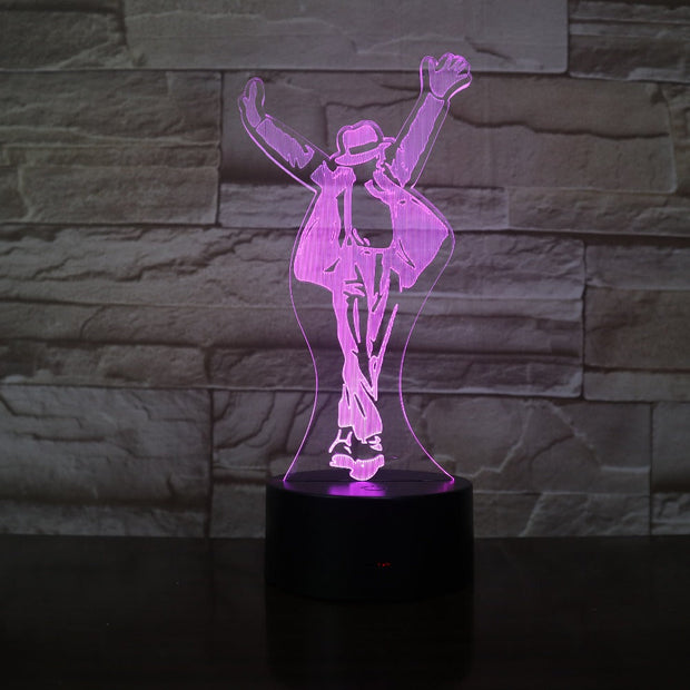 Michael Star Figure 3D Led Night Light 7 Colors Home Offfice Decorative Lamp Bedroom Table Lamp Michael Fan's Best Gift