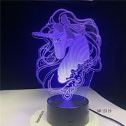 Unicorn Romantic Gift 3D LED Table Lamp 7 Color Change Night Light Room Decor Lustre Holiday Girlfriend Kids Toys AW-2319