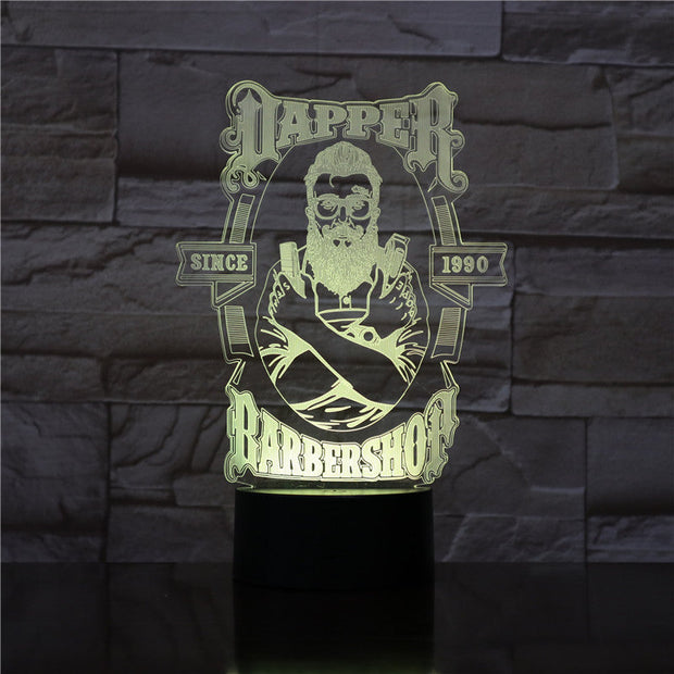 Barber Shop 3D LED Night Lamp Table Lamp Valentines Gifts for Boys Kids Sleeping Light Factory Direct Sales 3D-2291