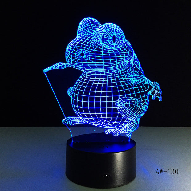 Animal Frog Seeds 3D Cartoon USB Lamp Bulbasaur LED Night Light Visual Illusion Table Holiday Kid Toy Drop Shipping AW-130