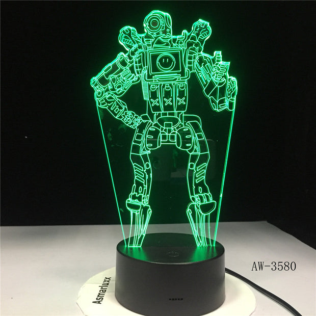 Apex Legends Wraith Figure 3D LED Night Light Battle Royale Bedroom Decor Light Kids Friend Birthday Gift Table Lamp AW-3580