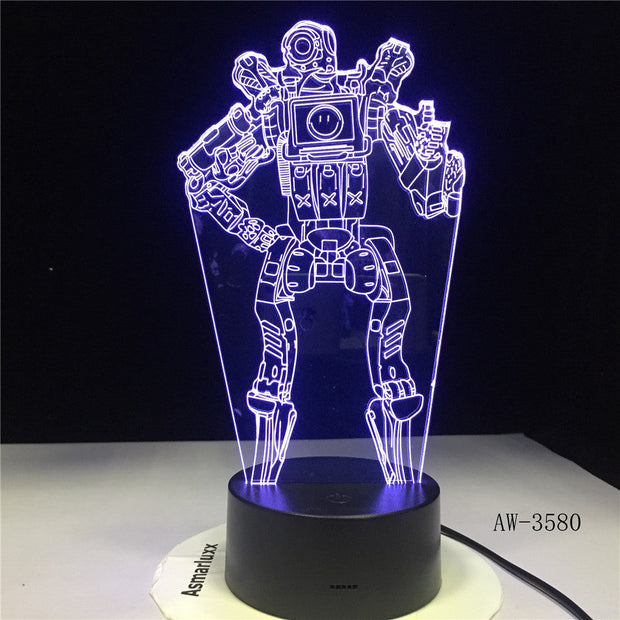 Apex Legends Wraith Figure 3D LED Night Light Battle Royale Bedroom Decor Light Kids Friend Birthday Gift Table Lamp AW-3580