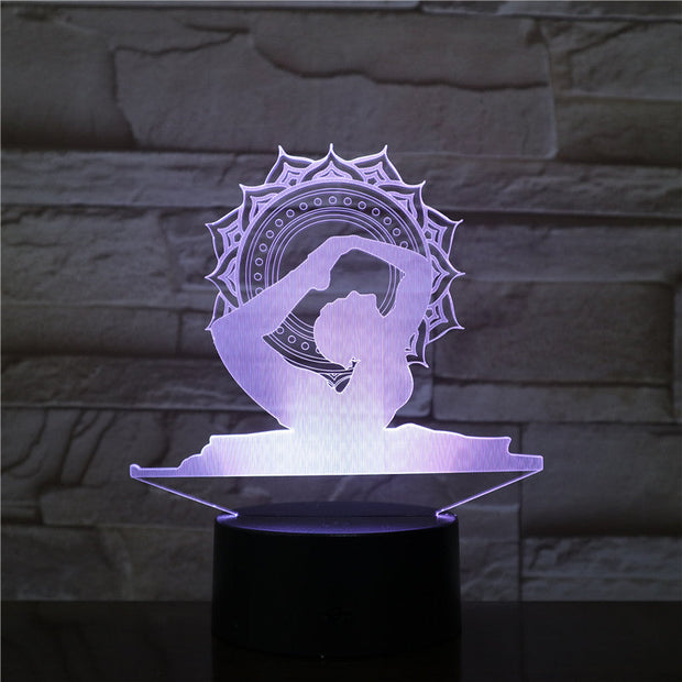 India Yoga 3D LED Lamp Night Lights 7 Colors Change Touch Table Creative Gift as Home Decoration LED Night Lamp Dropshipping
