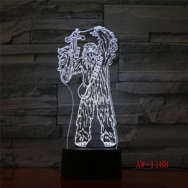 Star Warss Chewbaccass Night Light Led Touch Sensor Light Bedroom Decoration Child Nightlight Chewie Table 3d Night Lamp AW-1168