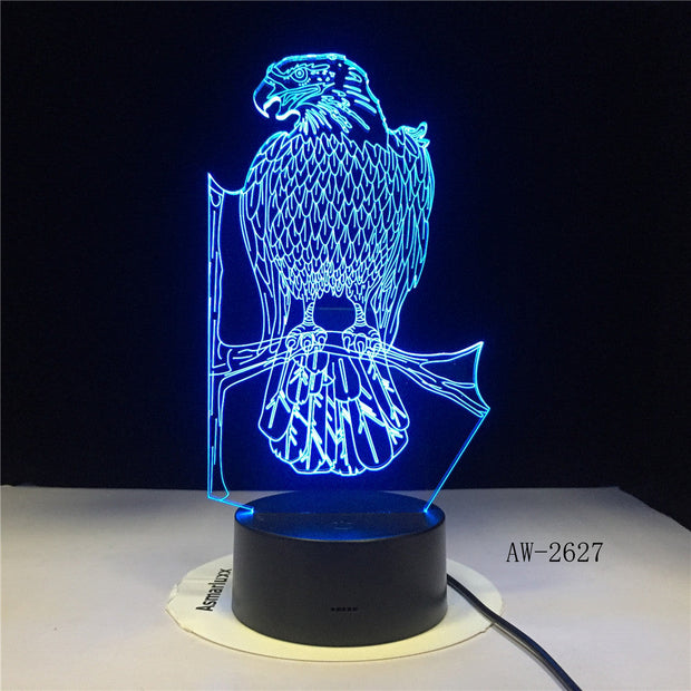 Polish Coat of Arms Polska 3D Optical illusion USB Light Home Decor Polish Eagle Falcon LED Novelty Desk Night Lamp AW-2627