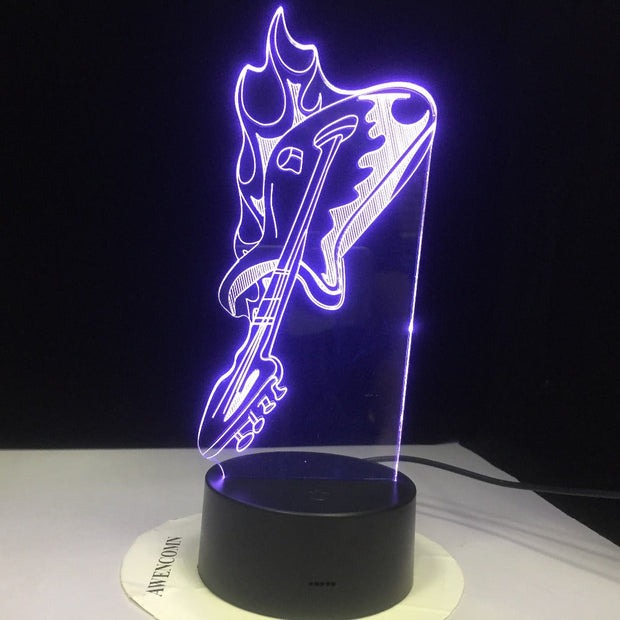 2019 Music Cool Guitar Bass 3D LED LAMP NIGHT LIGHT for Musicians Home Table Decoration Birthday Christmas Present Gift