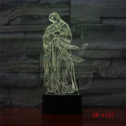 3D Acrylic LED Night Lights Illusion Jesus Christ Optical Lamps Lighting Inshallah Christian God USB Touch Luminous AW-1157