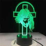 Shepherd Psalm Jesus Christ Cross Usb 3d Led Night Light Gifts Desk Crucifix Table Lamp Bedroom The Lord Is My Shepherd AW-2624
