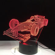 Racing Car F1 USB LED Table Lamp Super Car 3D Night Light 3D Illusion Lamp Children Kids Bedroom Decor sitting room lights
