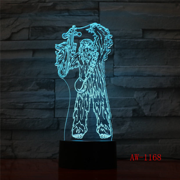 Star Warss Chewbaccass Night Light Led Touch Sensor Light Bedroom Decoration Child Nightlight Chewie Table 3d Night Lamp AW-1168