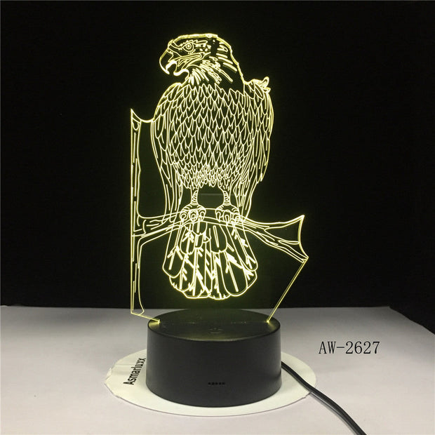 Polish Coat of Arms Polska 3D Optical illusion USB Light Home Decor Polish Eagle Falcon LED Novelty Desk Night Lamp AW-2627