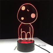 Blockhead Boy Table Night Light For Kids Birthday Gift 3D Illusion Lamp Optical Led Desk Home Decor Office Bedroom AW-3166