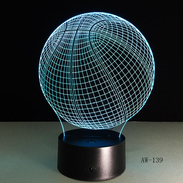 3D Basketball Sport Home Decoration LED illusion Touch Usb 7 Color Change Lamp Bedroom Night Light Child Boys Man Gift AW-139