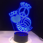 Home Bedroom Lighting Decor 3D LED Night Lights 7 Color Changing Volleyball Toss Modelling Table Lamp Kids Birthday Sleep Gifts