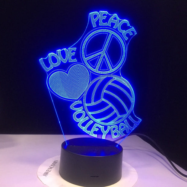 Home Bedroom Lighting Decor 3D LED Night Lights 7 Color Changing Volleyball Toss Modelling Table Lamp Kids Birthday Sleep Gifts