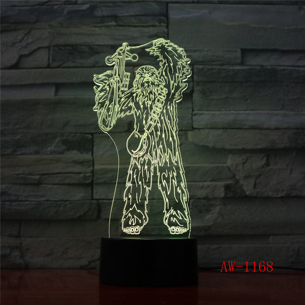 Star Warss Chewbaccass Night Light Led Touch Sensor Light Bedroom Decoration Child Nightlight Chewie Table 3d Night Lamp AW-1168