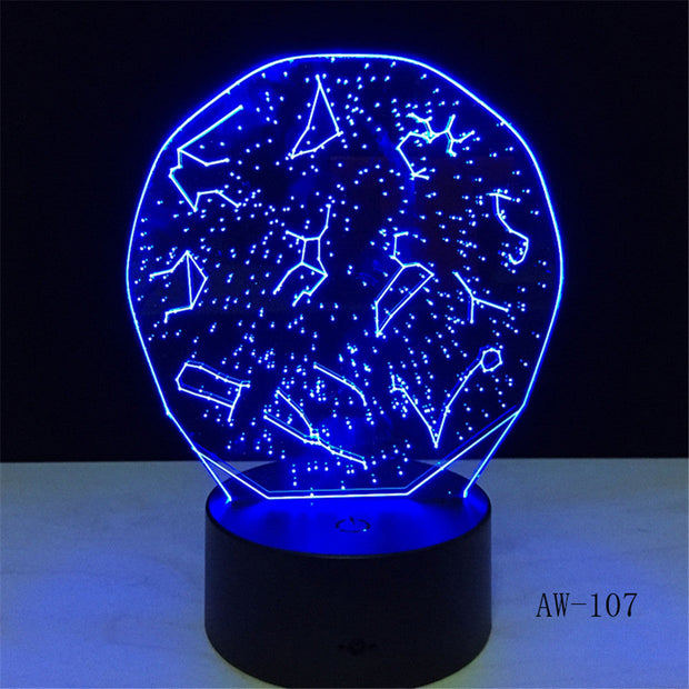 Home Decor Light Sky Constellation Luminaria 7 Color Changing 3D LED Night Lamp Nightlight Gift Bedside Sleep Light Gift AW-107