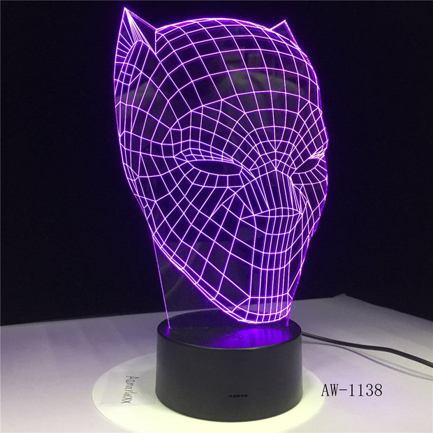 Black Panther Modelling Nightlight Usb Touch Luminous Super Hero Desk Lamp Kid Bedroom Sleep Lighting Fixture Home Decor AW-1138