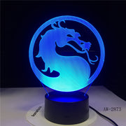 Table Lamp Head Turn Dragon 3D Illusion USB Touch Sensor RGBW Child Kids Gift Night Fury Night Light LED Desk Decoration AW-2873