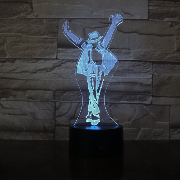Michael Star Figure 3D Led Night Light 7 Colors Home Offfice Decorative Lamp Bedroom Table Lamp Michael Fan's Best Gift