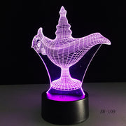 USB Novelty Gifts 7 Colors Changing Led Night Lights Aladdin magic lamp 3D LED Desk Table Lamp Decor for Home Office AW-109