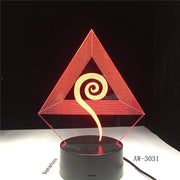 Abstract Wind Symbol 7 Colors 3D Lamp LED NightLight light Acrylic lamp Atmosphere Novelty indoor Lighting DropShipping AW-3031