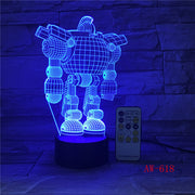 7 Colors Light Night light 3D LED Mix Robert Lamp for Children Baby Sleep Light Boy Gift Cartoon Kid Base Light Dropship AW-618