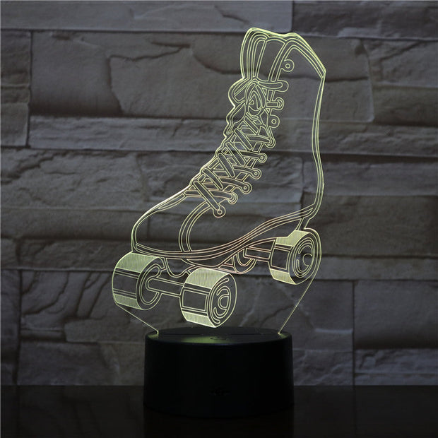 Roller Skates Multi colors 3D RGBW Novelty Lava LED Night Light Table Lamp USB for Child Gift Home Decor Dropshipping
