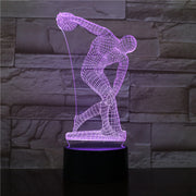 Throwing Discus 3D LED Desk lamp Bedside Sculpture Figure Touch Sensor RGB Decorative Lamp Child Kids Discobolus LED Night Light