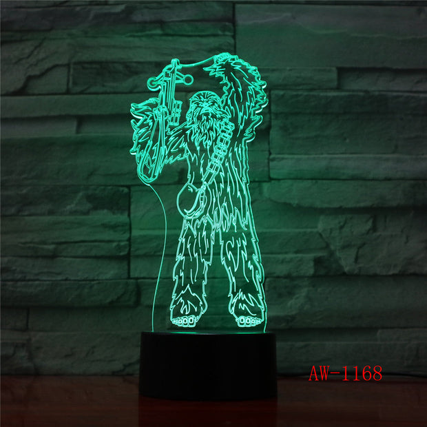 Star Warss Chewbaccass Night Light Led Touch Sensor Light Bedroom Decoration Child Nightlight Chewie Table 3d Night Lamp AW-1168