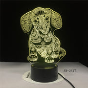 3D LED NightLight Bulldog Poodle Jack Russell Terrier Rottweiler Afghan Hound Basset Hound Dobermann Labrador Retriever AW-2617