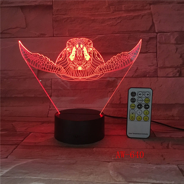 Sea Turtles 3D Lamp LED Touch Light Colorful Animal Lamp Birthday Party Decoration Table Lamp For Kid's Toys Gift AW-640