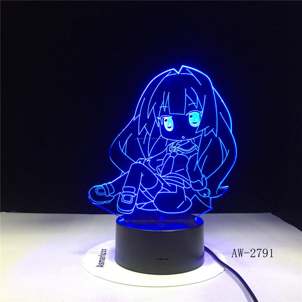 Japan Cartoon Figure Girl 3D Lamp LED USB Table Multicolor Night Light Kawaii Anime Lava RGB Lighting Luminaria Gift AW-2791