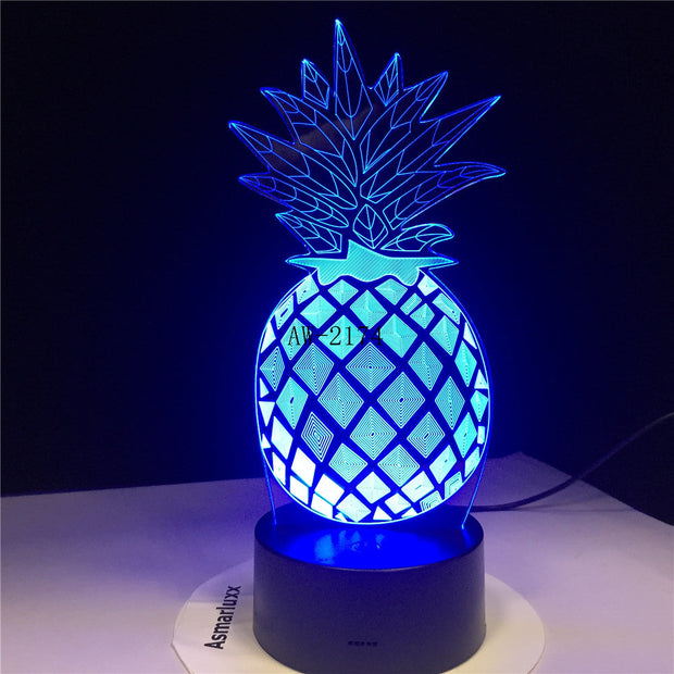 3D Pineapple Ananas LED Night Light 7 Color Change Home Room Decor Child Kids Baby Sleeping Desk Lamp Festival Gifts AW-2368