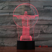 3D Led God Jesus Head Nightlight 7 Colors Changing Mood Usb Table Lamp Home Decor Bedroom Sleep Lighting Fixtures Gifts AW-1178