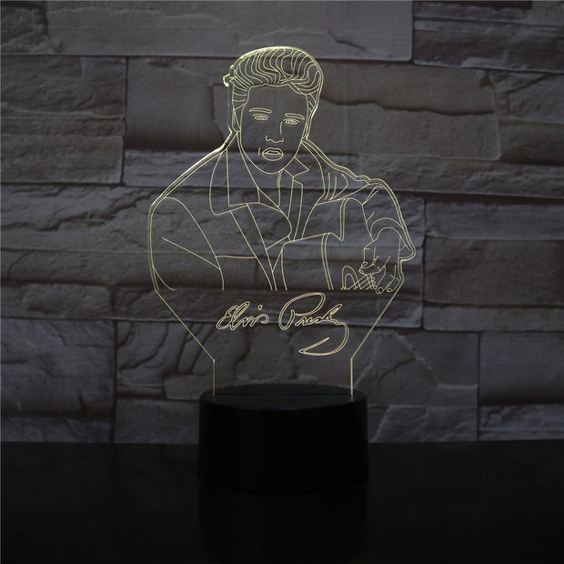 Elvis Aaron Presley 3D LED Night Light Touch Remote Sensor 7 Colors Changing Kids Gift The King Singer Table Lamp Bedroom Decor