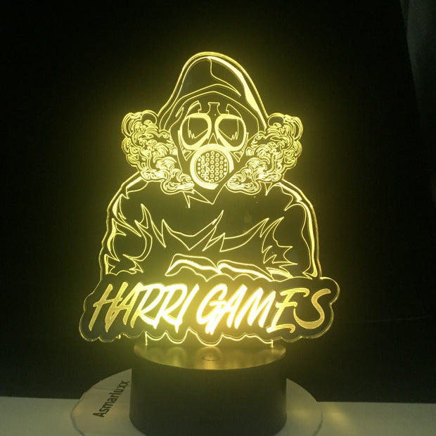 Harris Games Figure Maskguy 3D Nightlight Kids Child Girls Bedroom Decor Light Gift 3d Lamp 16 Colors Remote Control Dropship