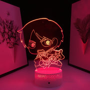 Eren Yeager Anime Figure Nightlight Kids LED Night Light for Cool Birthday Gift Bedroom Decor Light for Child Room Table 3D Lamp