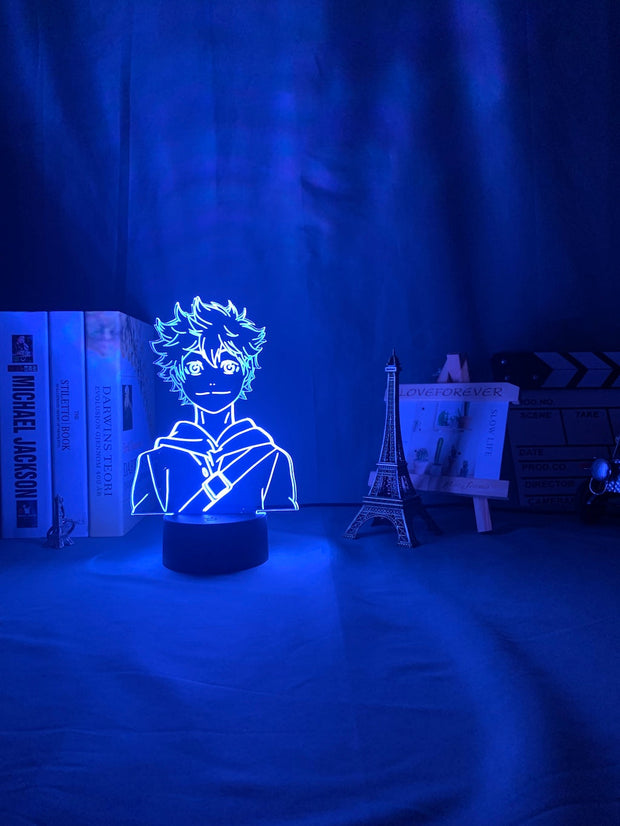 Acrylic Led Night Light Anime Haikyuu Shoyo Hinata Figure for Kids Bedroom Decor Nightlight Cool Manga Gadget Child Table Lamp