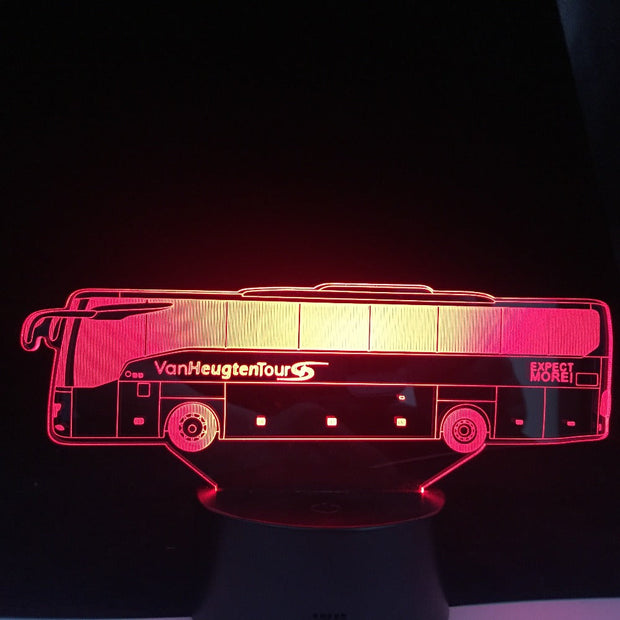 Multicolors Change Novelty 3D Travel Bus Lamp Touch Remote USB Night Light Atmosphere Lighting Lampara Boys Gifts Bedroom Decor