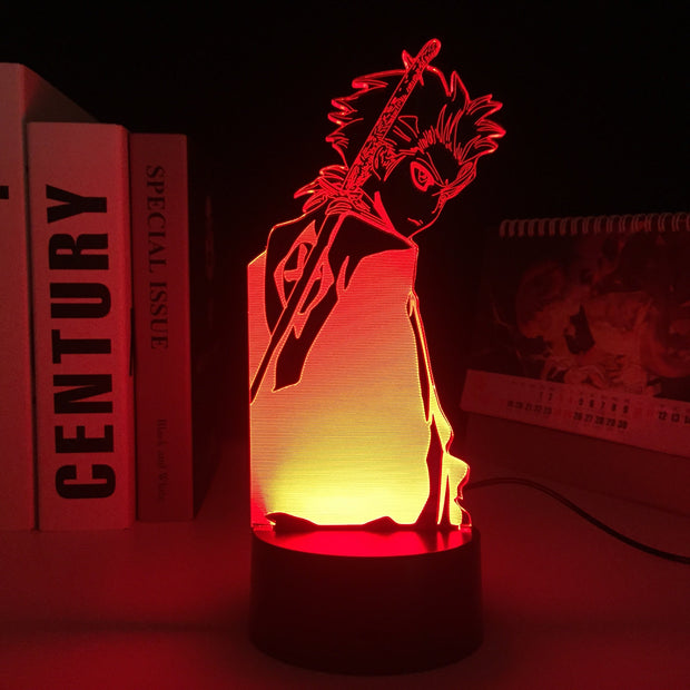 3D Night Light Anime Figure Bleach Toshiro Home Bedroom Table Decoration for Children's Festival Birthday Gifts Acrylic Bleach 7 Color Changes LED Lamp