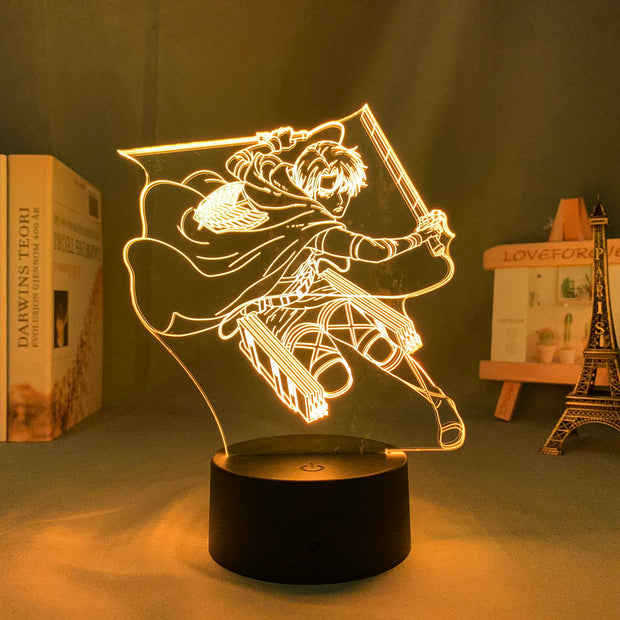 Anime Attack on Titan Levi Ackerman Led Night Light Lamp for Bedroom Decoration Kids Gift Attack on Titan Table 3d Lamp AOT Levi