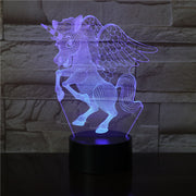 Animal lovely Unicorn Style 3D LED Night Light Multicolor RGBw Bulb Christmas Decorative Gift Cartoon Luminaria Lamp 3441