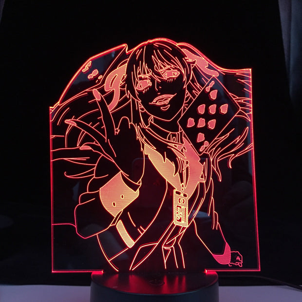 Anime Kakegurui Lamp Jabami Yumeko From Compulsive Gambler Gift for Bedroom Decor Nightlight Japanese Waifu 3D Led Night Light