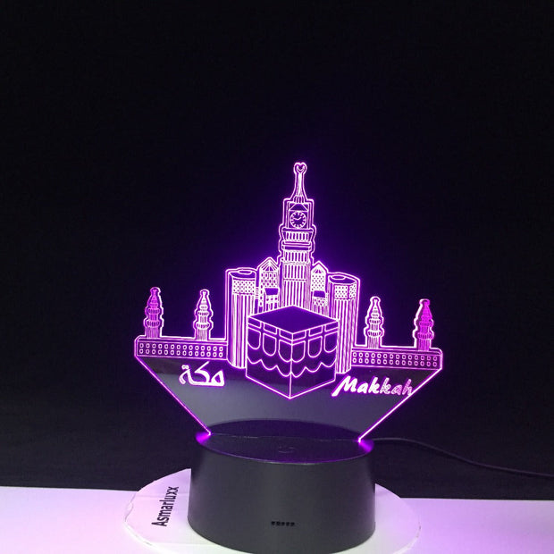 3d Led Night Light Lamp Mecca Mosque Makka Usb Home Decorative Luminaria RGB Kids Baby Nightlight Gift Table Lamp Bedroom 1575