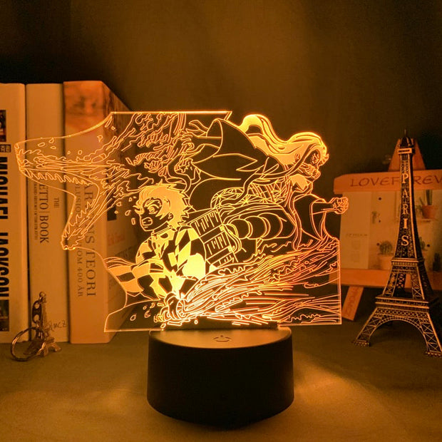 Anime Figure 3D Night light  Kimetsu No Yaiba Tanjiro X Nezuko Multiple Color Changes With Remote Control Children's Festival Birthday gifts